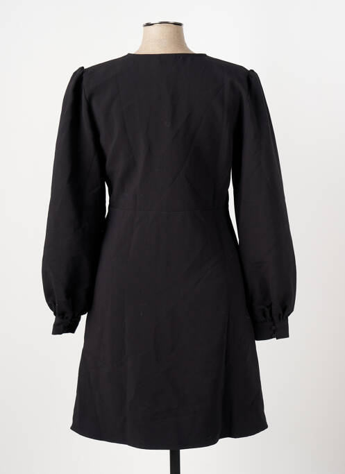 Robe mi-longue manches longues manches longues noir ICHI femme