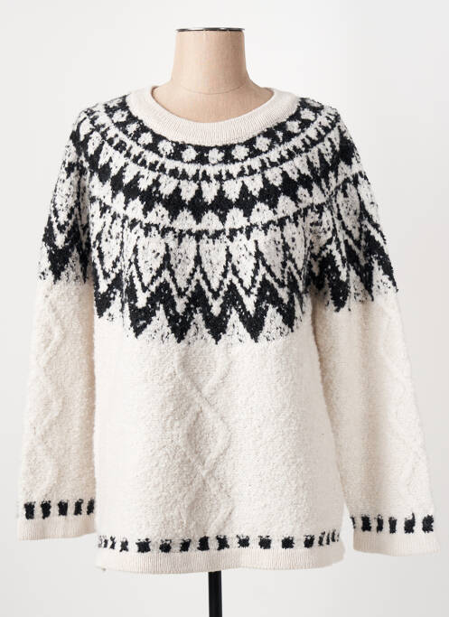 Pull col rond manches longues blanc OBJECT femme