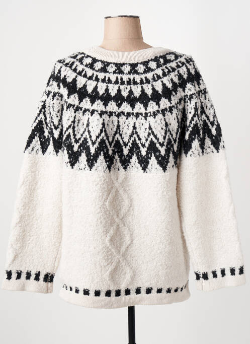 Pull col rond manches longues blanc OBJECT femme