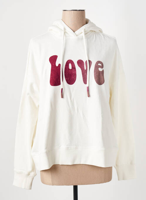 Sweat-shirt à capuche blanc FIVE pour femme