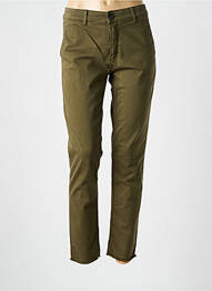 Pantalon chino tissage popeline taille normale vert FIVE femme