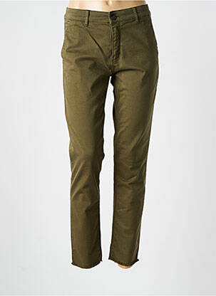 Pantalon chino tissage popeline taille normale vert FIVE femme
