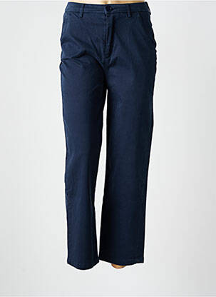 Pantalon chino tissage popeline taille normale bleu REIKO femme