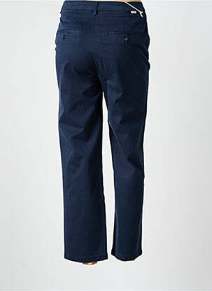 Pantalon chino tissage popeline taille normale bleu REIKO femme