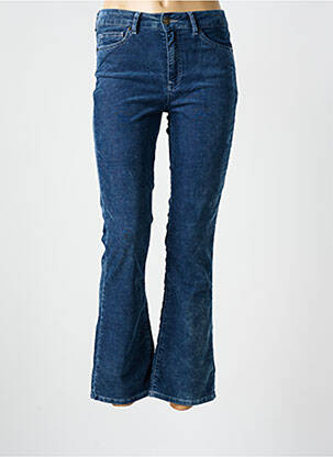 Pantalon flare stretch taille haute bleu FIVE femme