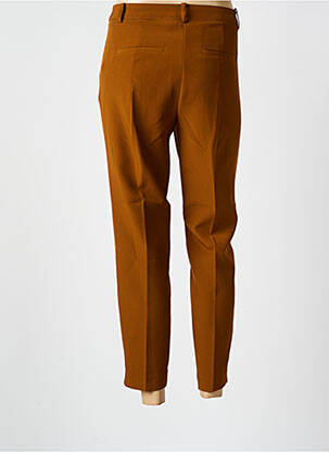 Pantalon chino fermeture zippée sous rabat avec crochet taille normale jaune ICHI femme