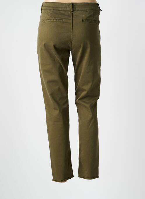 Pantalon chino tissage popeline taille normale vert FIVE femme