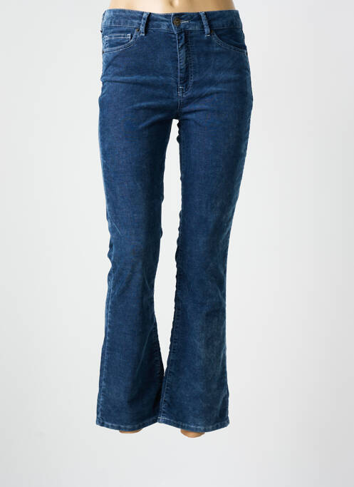 Pantalon flare stretch taille haute bleu FIVE femme