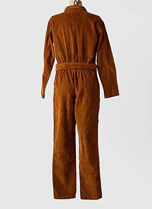 Combi-pantalon col chemisier manches longues marron LA PETITE ETOILE femme