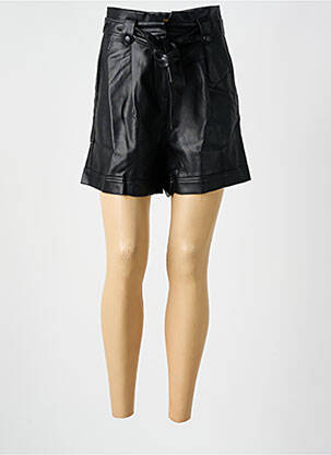 Short taille à pinces taille haute noir GRACE & MILA femme