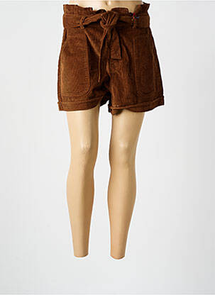 Short taille à pinces taille haute marron LA PETITE ETOILE femme