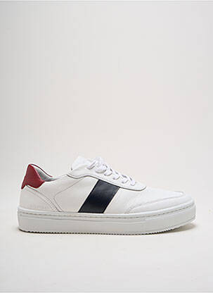 Baskets matière lisse bout rond blanc TOMMY HILFIGER homme