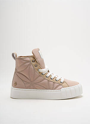 Baskets tissage satiné talon plat jusqu'à 3cm beige VANESSA WU femme