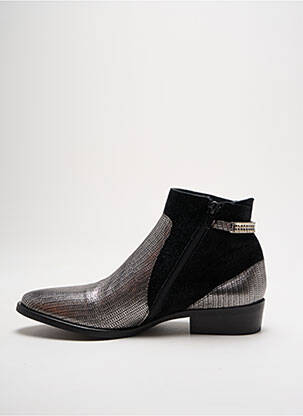 Bottines/boots tissage satiné talon plat jusqu'à 3cm argent REGARD femme