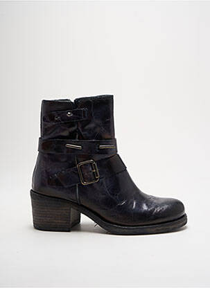 Bottines/boots tissage satiné talon de 4 à 6cm bleu FELMINI femme