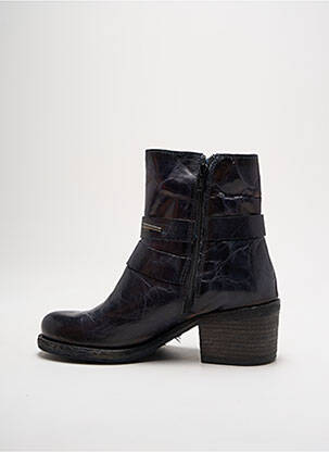 Bottines/boots tissage satiné talon de 4 à 6cm bleu FELMINI femme