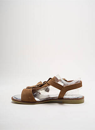 Sandales/nu pieds chiquet talon plat jusqu'à 3cm marron MYMA femme