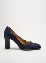 Escarpins tissage satiné talon de 7 à 9cm bleu MYMA femme