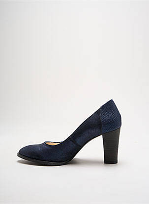 Escarpins tissage satiné talon de 7 à 9cm bleu MYMA femme