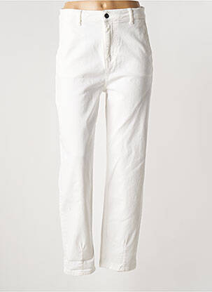 Jeans coupe slim stretch taille haute blanc LA FEE MARABOUTEE femme