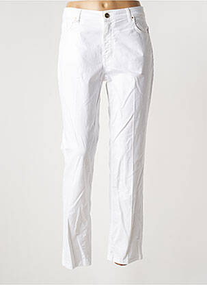 Pantalon slim tissage popeline taille normale blanc KOCCA femme