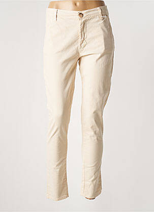 Pantalon chino fermeture zippée sous rabat boutonné beige KOCCA femme