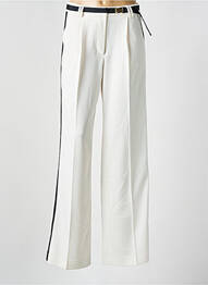 Pantalon large tissage crêpe taille haute beige KOCCA femme