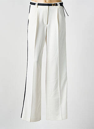 Pantalon large tissage crêpe taille haute beige KOCCA femme