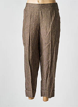 Pantalon droit taille haute taille haute marron O'MER femme