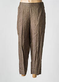 Pantalon droit taille haute taille haute marron O'MER femme