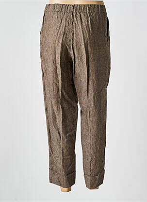Pantalon droit taille haute taille haute marron O'MER femme