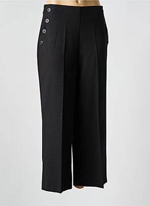 Pantalon large fermeture zip latéral taille haute noir O'MER femme