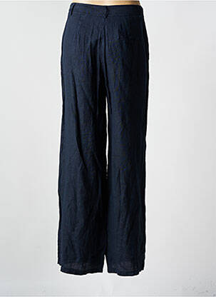 Pantalon large fermeture zippée sous rabat boutonné taille haute bleu LA FEE MARABOUTEE femme
