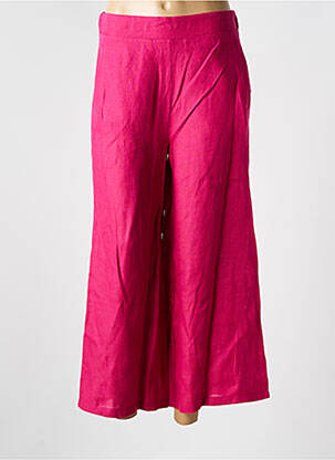 Pantalon 7/8 taille haute taille haute rose LA FEE MARABOUTEE femme