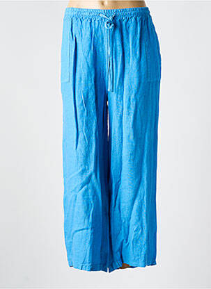 Pantalon large tissage crêpe taille normale bleu LA FEE MARABOUTEE femme