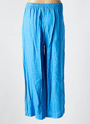 Pantalon large tissage crêpe taille normale bleu LA FEE MARABOUTEE femme