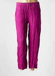 Pantalon droit tissage crêpe taille haute violet LA FEE MARABOUTEE femme