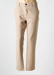 Pantalon droit tissage crêpe taille normale beige DJ PLUS femme