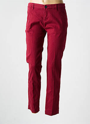 Pantalon chino tissage popeline taille normale rouge MKT STUDIO femme