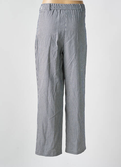 Pantalon large fermeture zippée sous rabat boutonné taille haute bleu O'MER femme