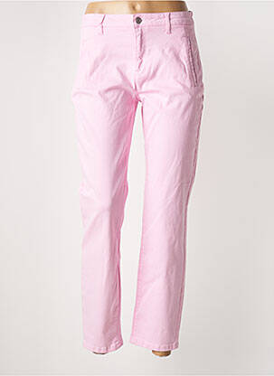 Pantalon chino fermeture zippée sous rabat boutonné taille normale rose SELECTED femme