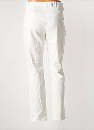 Pantalon chino fermeture zippée sous rabat boutonné taille normale blanc SELECTED femme