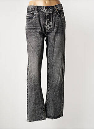 Jeans coupe droite effet usé délavé taille normale noir BORO femme