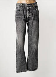 Jeans coupe droite effet usé délavé taille normale noir BORO femme