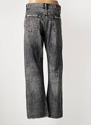 Jeans coupe droite effet usé délavé taille normale noir BORO femme