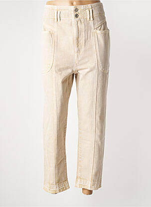 Jeans coupe droite taille haute taille haute beige ISABEL MARANT femme
