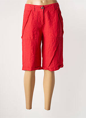 Bermuda taille à pinces taille normale rouge LA FEE MARABOUTEE femme
