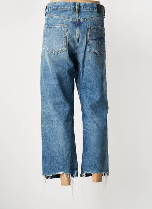 Jeans boyfriend finition franges taille normale bleu R13 femme
