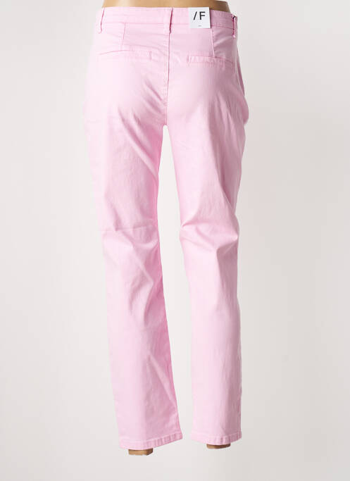 Pantalon chino fermeture zippée sous rabat boutonné taille normale rose SELECTED femme