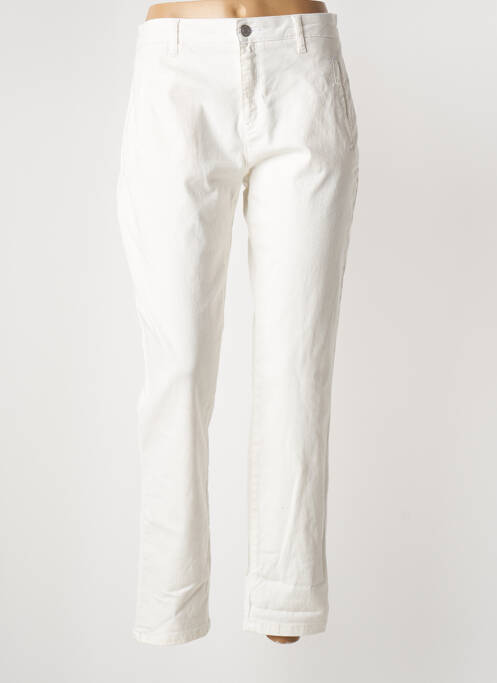 Pantalon chino fermeture zippée sous rabat boutonné taille normale blanc SELECTED femme